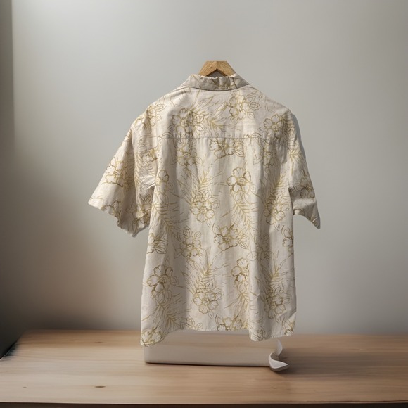 Natural Issue Aloha Hawaiian‎ Shirt Cotton Tan Men's XXL Wrinkle Free - Picture 3 of 6